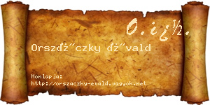 Orszáczky Évald névjegykártya